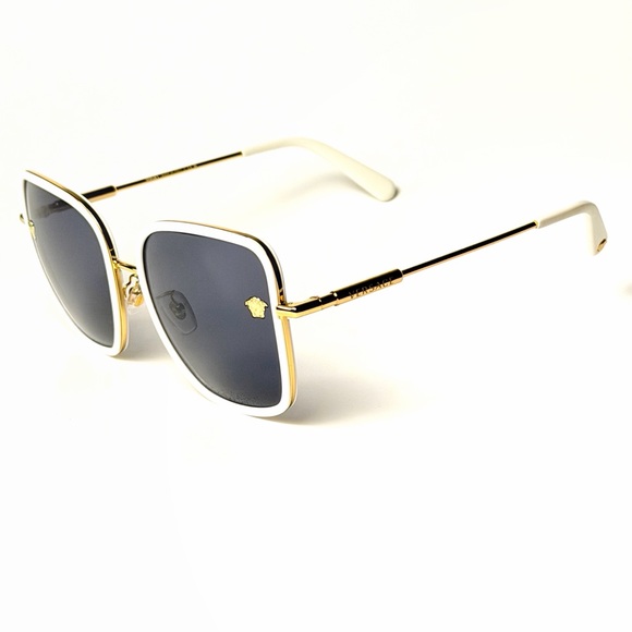 Versace Mod 2247D 1471/87 White and Gold Sunglasses Authentic New - Picture 5 of 10